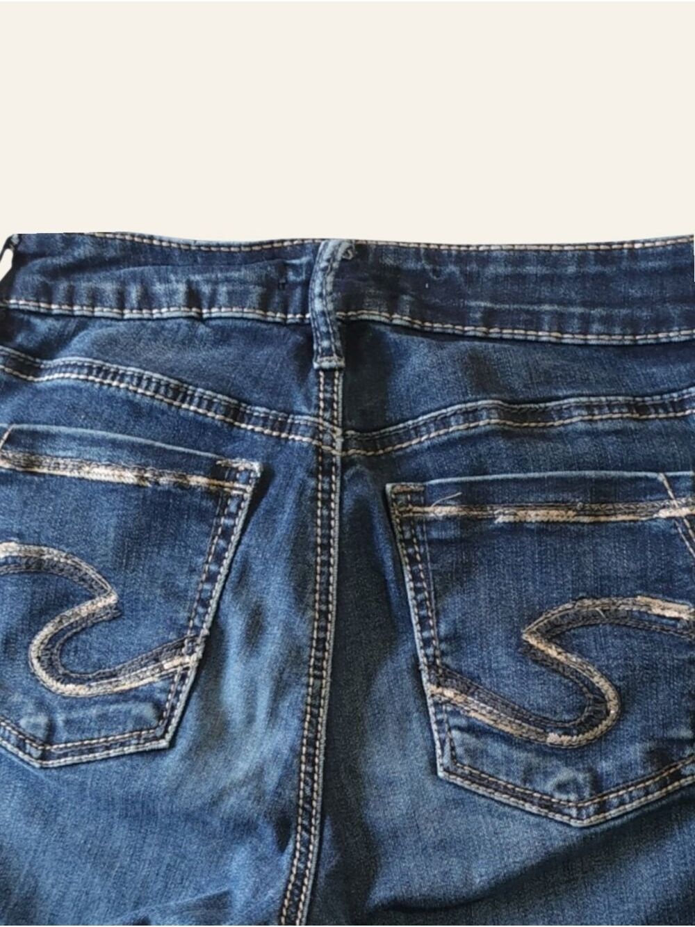 Silver Jeans Avery Straight W27 L30 Dark Wash Western Cowgirl Jeans - Picture 6 of 10